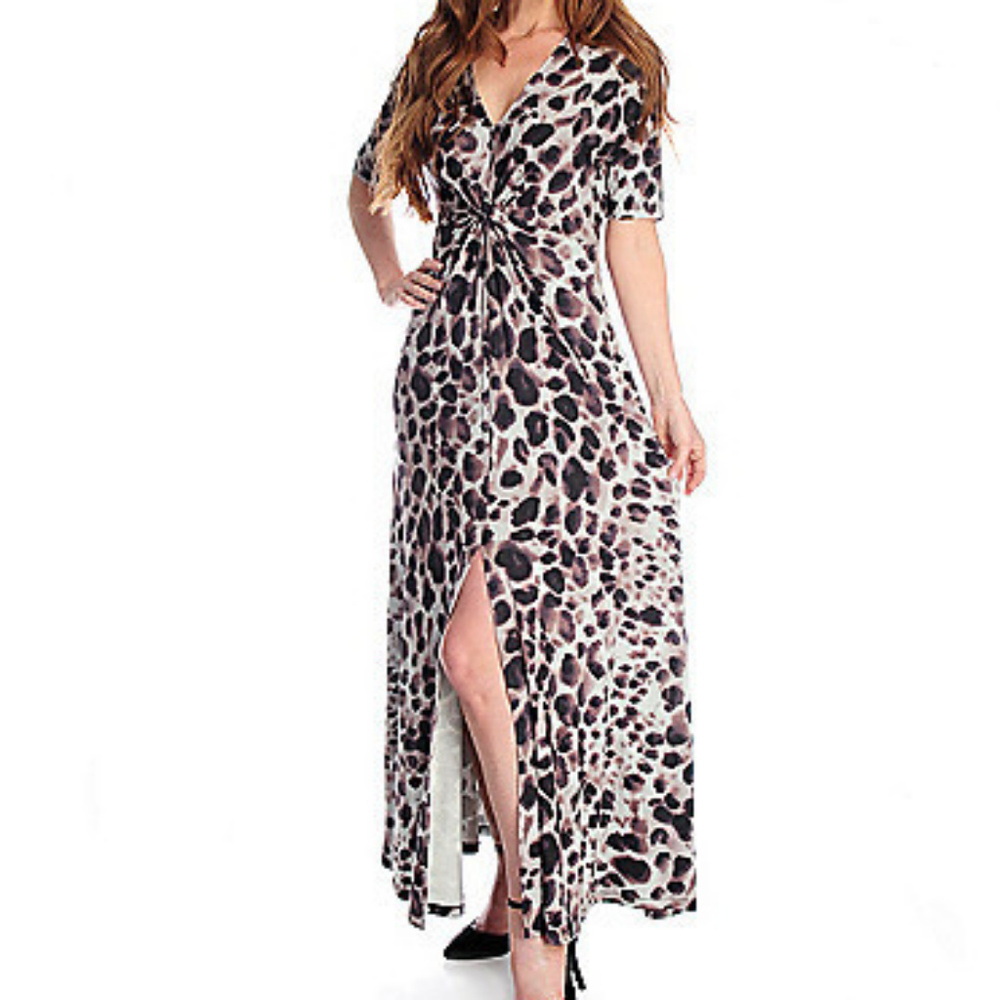 Pamela McCoy Animal Print Maxi Dress NWOT